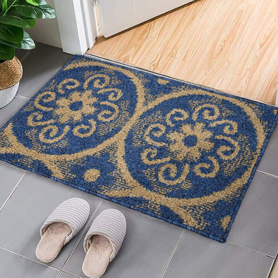 UNFOLD HAPPINESS PP (Polypropylene) Door Mat(Blue, Medium)