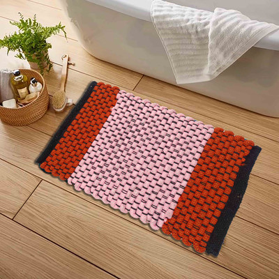 ADGARG Polyester Floor Mat(Orange, Large)