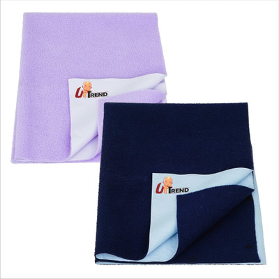 UpTrend Cotton Baby Bed Protecting Mat(LILAC, DARK BLUE, Small, Pack of 3)