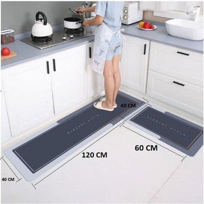 Sahaj Enterprise Rubber Floor Mat(Grey, Pack of 2, Medium)