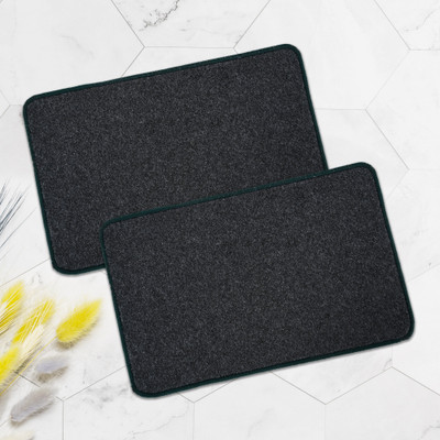 KUBER INDUSTRIES Microfiber Door Mat(Grey, Medium, Pack of 2)