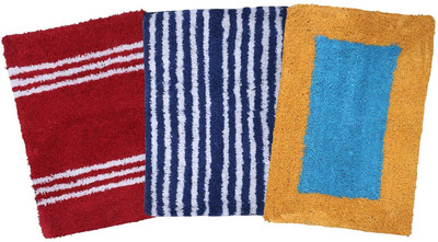 AAZEEM Polyester Door & Floor Mat(Multicolor, Pack of 3, Free)