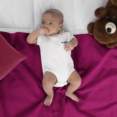 Wakefit Fleece Baby Bed Protecting Mat(Magenta, Large)
