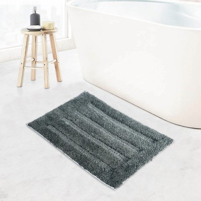 LUXE HOME INTERNATIONAL Microfiber Bathroom Mat(Grey, Medium)