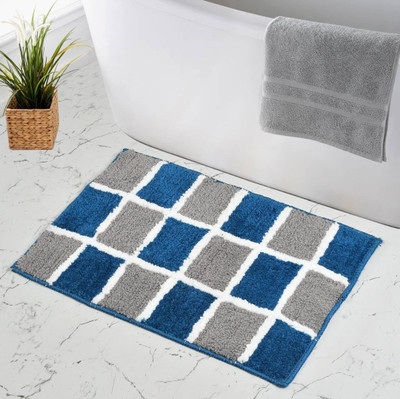 MINGET Microfiber Door Mat(Light Blue, Medium)