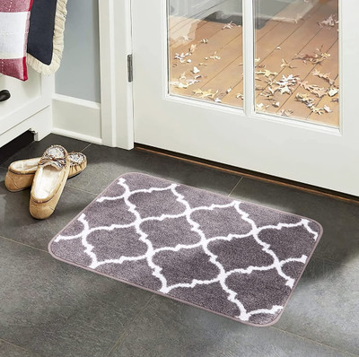 MINGET Microfiber Door Mat(Grey, Large)