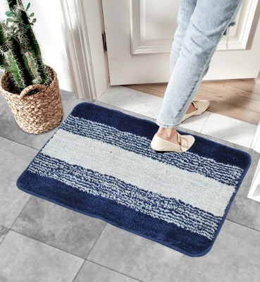 Damac Microfiber Floor Mat(Blue, Medium, Pack of 2)