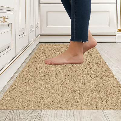 LIYALI PVC (Polyvinyl Chloride) Door Mat(Beige, Medium)