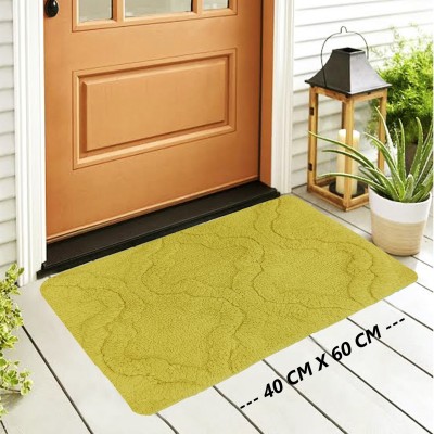 SKYAERON10 Cotton Door Mat(Yellow, Small)