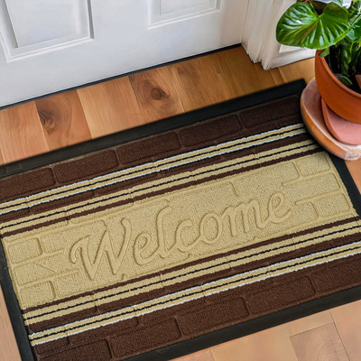 STATUS Rubber Door Mat(Maroon, Medium)