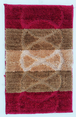 RJVT Microfiber Floor Mat(Red, Beige, Medium)