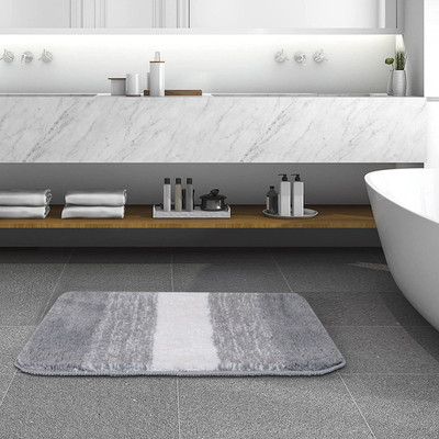 MAA HOME CONCEPT Microfiber Door Mat(Silver Grey, Medium)