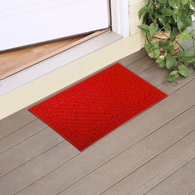 HOKiPO PP (Polypropylene) Door Mat(All Purpose with Rubber Backing, 40x60cm Red (IN524), Medium)