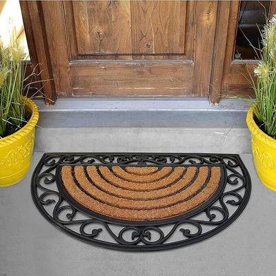 wyldy Coir Door Mat(Multicolor, Large)
