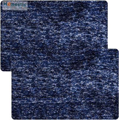 HOMESTIC by Kuber Industries Microfiber Door Mat(Blue, Large, Pack of 2)