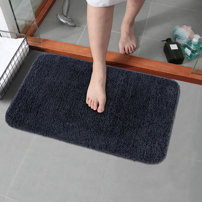 RJVT Microfiber, Polycotton, Polyester Floor Mat(Grey, Small)