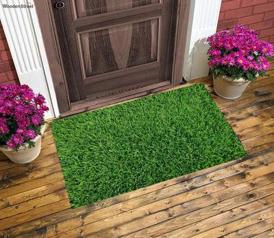 KIRODIWAL DECORE Artificial Grass Door Mat(Green, Large)