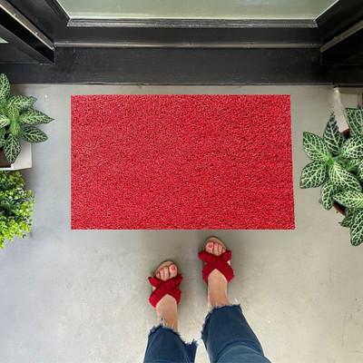 VSTUCART Rubber Door Mat(Red, Small)