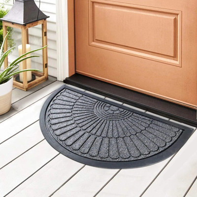 HOKiPO PP (Polypropylene) Door Mat(Grey, Large)