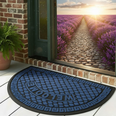 gravity Microfiber Door & Floor Mat(Blue, Medium)