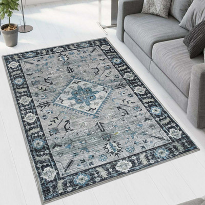 MAA HOME CONCEPT Multicolor Velvet Carpet(91 cm,  X 152 cm, Rectangle)