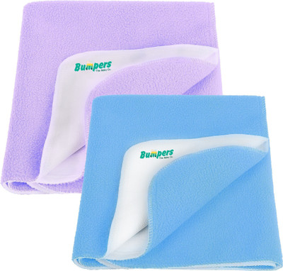 Bumpers The Baby Co. Polycotton Baby Bed Protecting Mat(Violet+Sea Blue, Pack of 2, Small)
