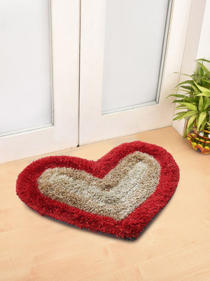 Fabinaliv Polyester Door Mat(Red, Small)