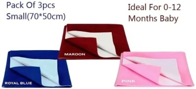 NEETU ENTERPRISES Polycotton Baby Bed Protecting Mat(Maroon, Small, Pack of 3)