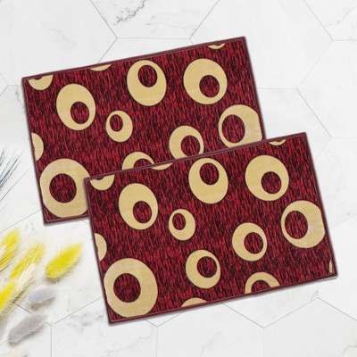 KUBER INDUSTRIES Polyester Bathroom Mat(Brown, Medium, Pack of 2)