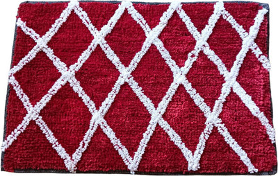 Zeblr Polyester Door Mat(Red, Medium)