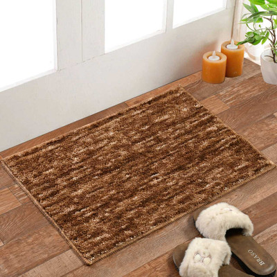 ADGARG Microfiber, Rubber Floor Mat(Brown, Medium, Pack of 2)