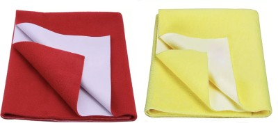 smilykid Cotton Baby Bed Protecting Mat(Cherry Red Yellow, Large, Pack of 2)