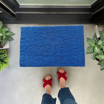 VSTUCART Fleece Floor Mat(Blue, Large)