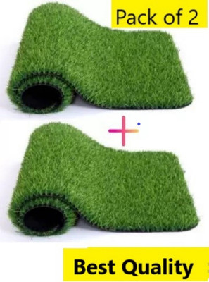 GREENGRASS Artificial Grass, PP (Polypropylene), PVC (Polyvinyl Chloride) Door Mat(Green, Pack of 2, Large)