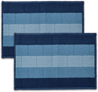 STATUS PP (Polypropylene) Door Mat(Blue, Medium, Pack of 2)