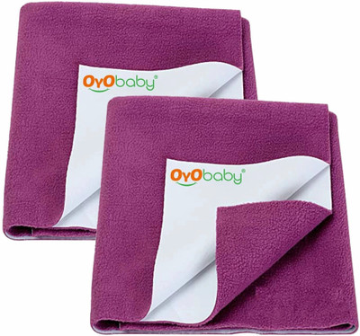 Oyo Baby Cotton Baby Bed Protecting Mat(Rani Pink, Pack of 2, Large)
