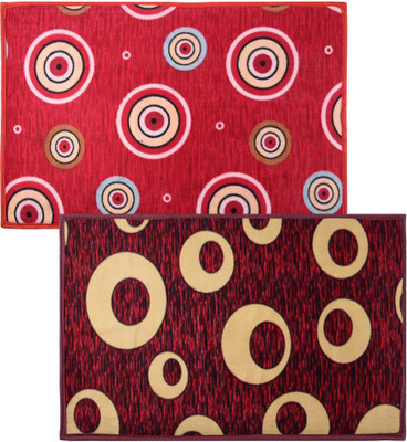 KUBER INDUSTRIES Polyester Door Mat(Multicolor, Medium, Pack of 2)