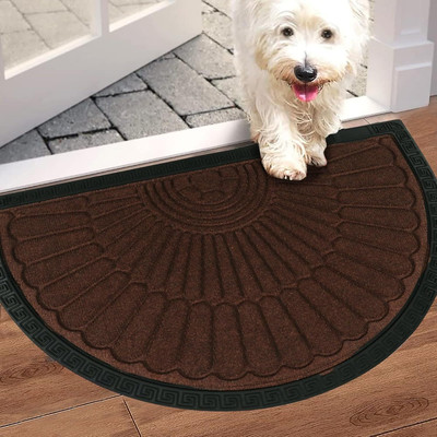 FABMARTS PVC (Polyvinyl Chloride) Door Mat(Brown D 45x75 Cm, Medium)