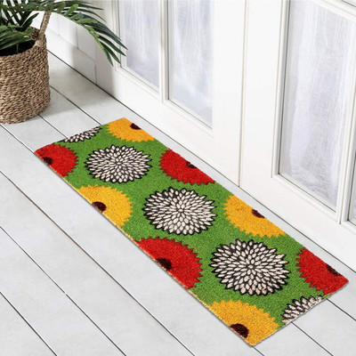 HOKiPO Coir Door Mat(Green, Extra Large)