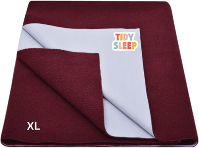 TIDY SLEEP Cotton, Fleece Baby Bed Protecting Mat(Maroon, Extra Large)