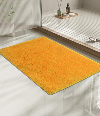 Jeeva Enterprises Microfiber Bathroom Mat(Yellow, Medium)