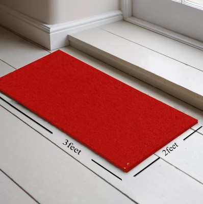 Nutmek PVC (Polyvinyl Chloride) Door Mat(Red, Large)