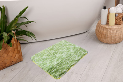 LADLI JEE Microfiber Bathroom Mat(Light Green, Medium)
