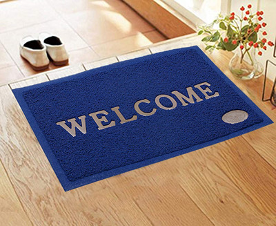 Gangji Rubber Door Mat(Blue, Medium)