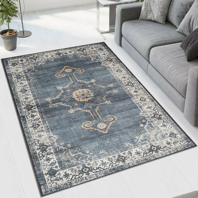MAA HOME CONCEPT Silver, Grey Velvet Carpet(91 cm,  X 152 cm, Rectangle)