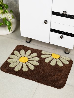 Saral Home Polyester Bathroom Mat(Brown, Medium)