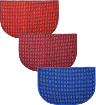 KUBER INDUSTRIES Wool Door Mat(Multicolor, Medium, Pack of 3)