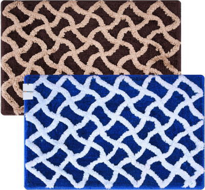 HOMESTIC by Kuber Industries Microfiber Door Mat(Multicolor, Medium, Pack of 2)