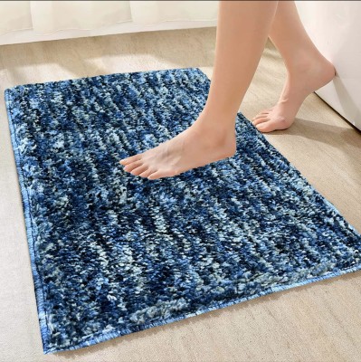 MAA HOME CONCEPT Microfiber, Cotton Door Mat(Blue, Small)