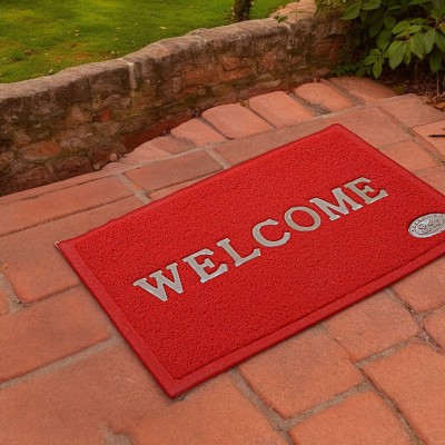 VSTUCART Plastic Floor Mat(Red, Large)